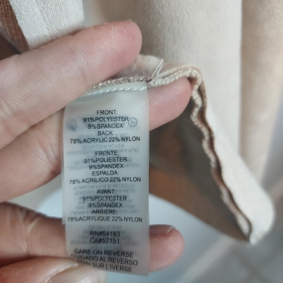 Calvin Klein Faux Suede Sweater Open Waterfall Draped Vest - Picture 7 of 9